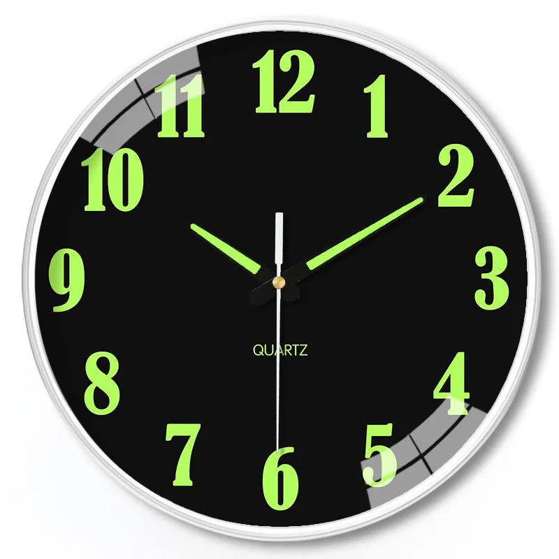 8 inch diameter luminous wall clock with modern plastic shell in colour option YG010.