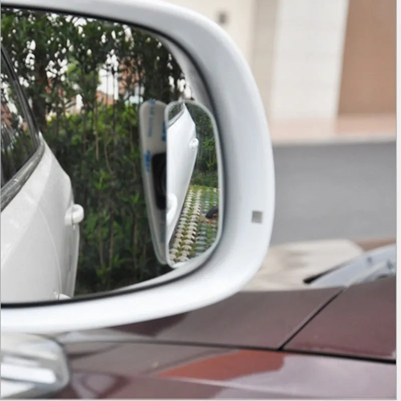 Adjustable glass blind spot mirror for car rearview with adhesive installation