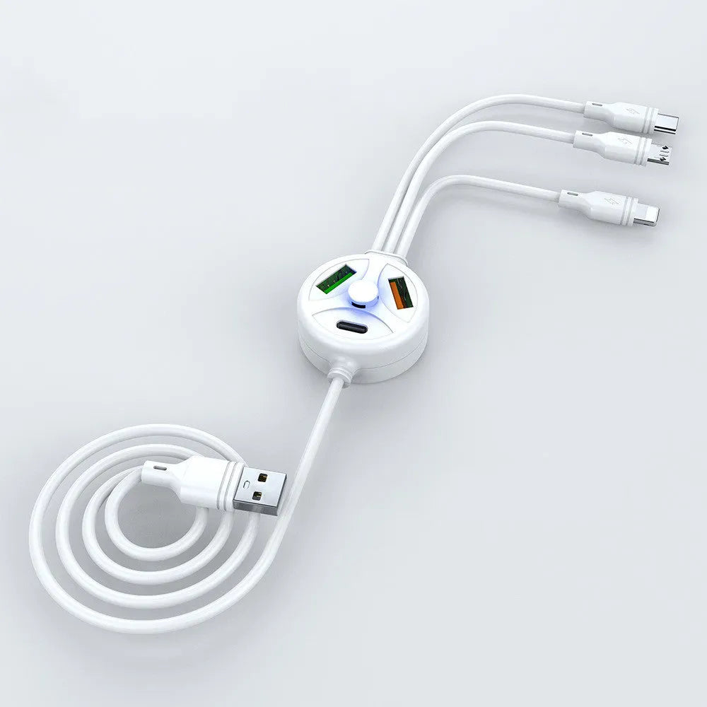 1.2m mobile phone charging cable with multiple USB connectors including TYPE-C