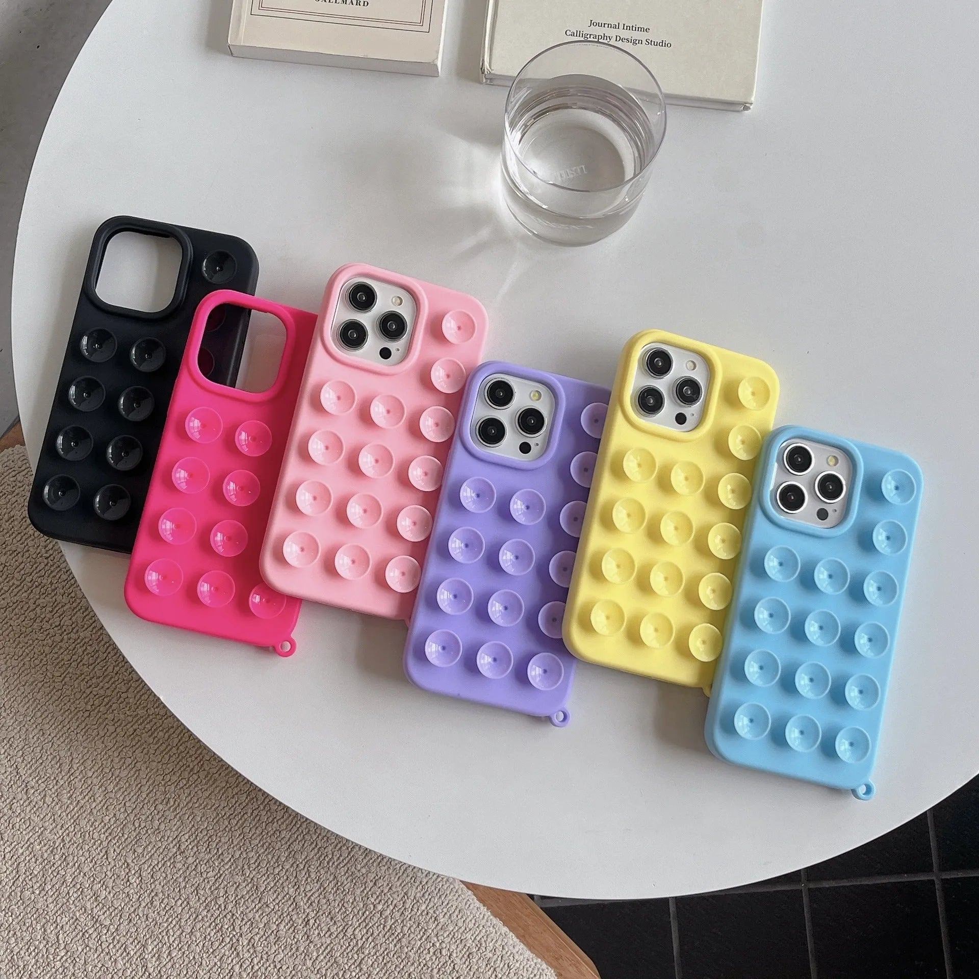 Solid colour silicone three-dimensional macaron phone case with built-in bracket for iPhone