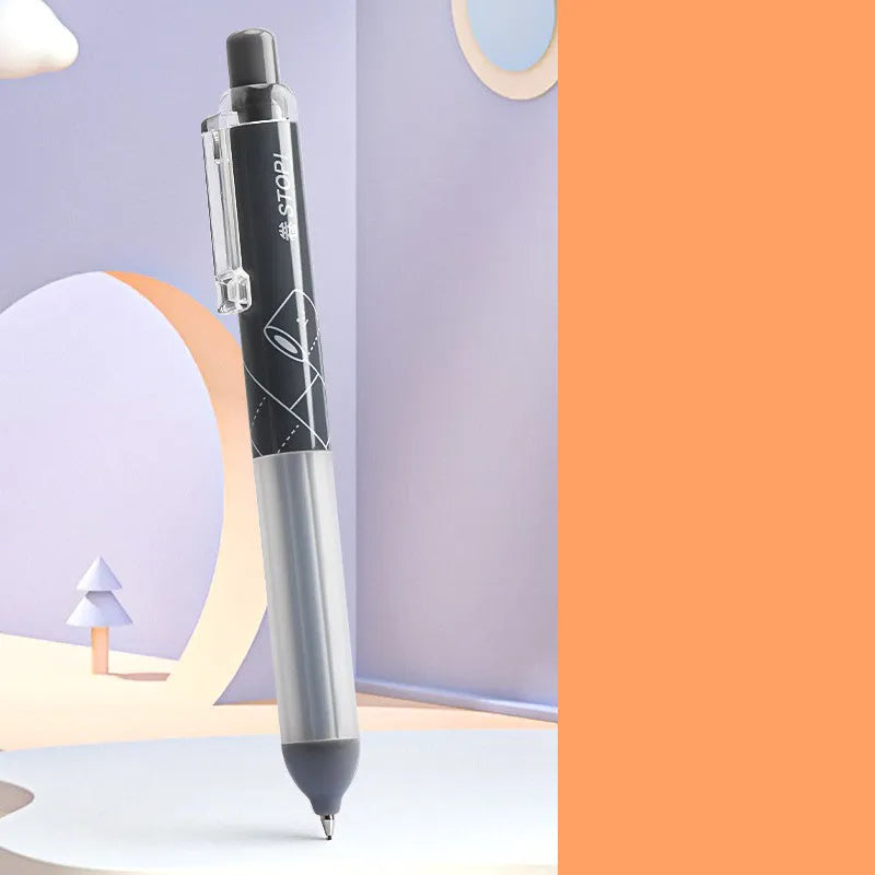 0.5mm mechanical pencil with cloud grip in black and white minimalist design