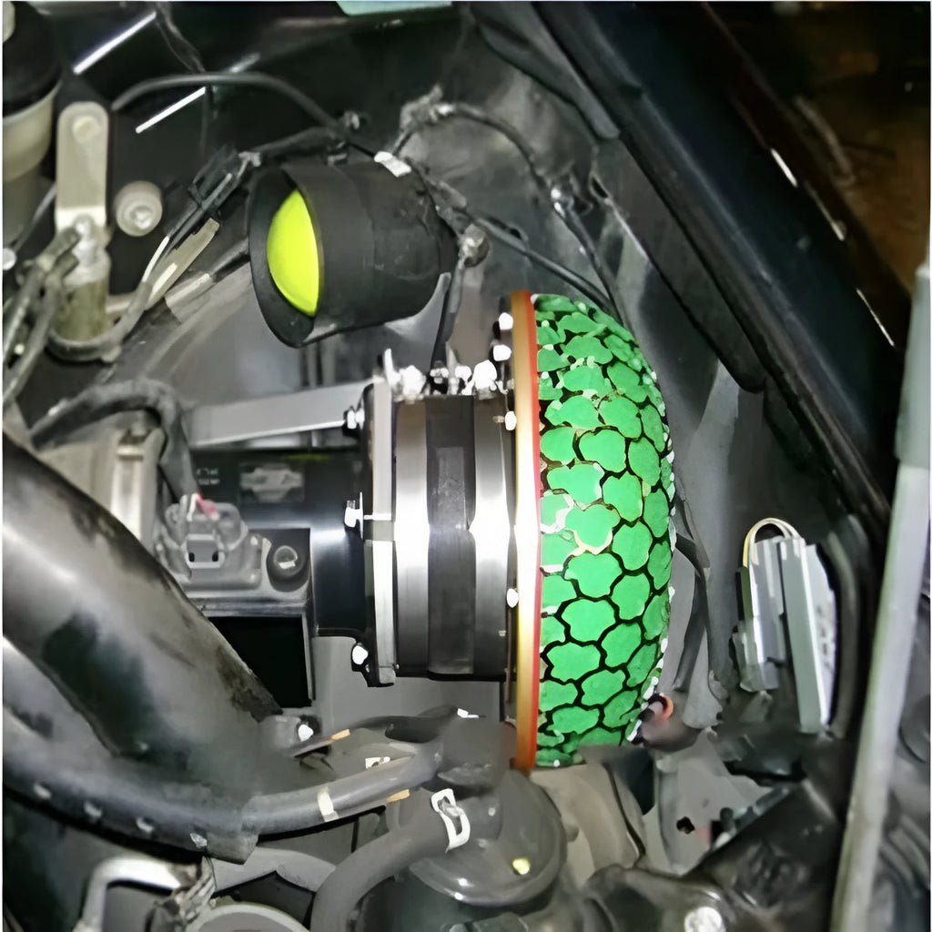 Aluminium mushroom air filter with washable sponge in red, gold, green, or blue colours for car modification