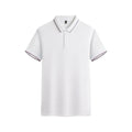 Solid colour short-sleeved polo shirt on a hanger, showing regular fit and available in multiple colours.