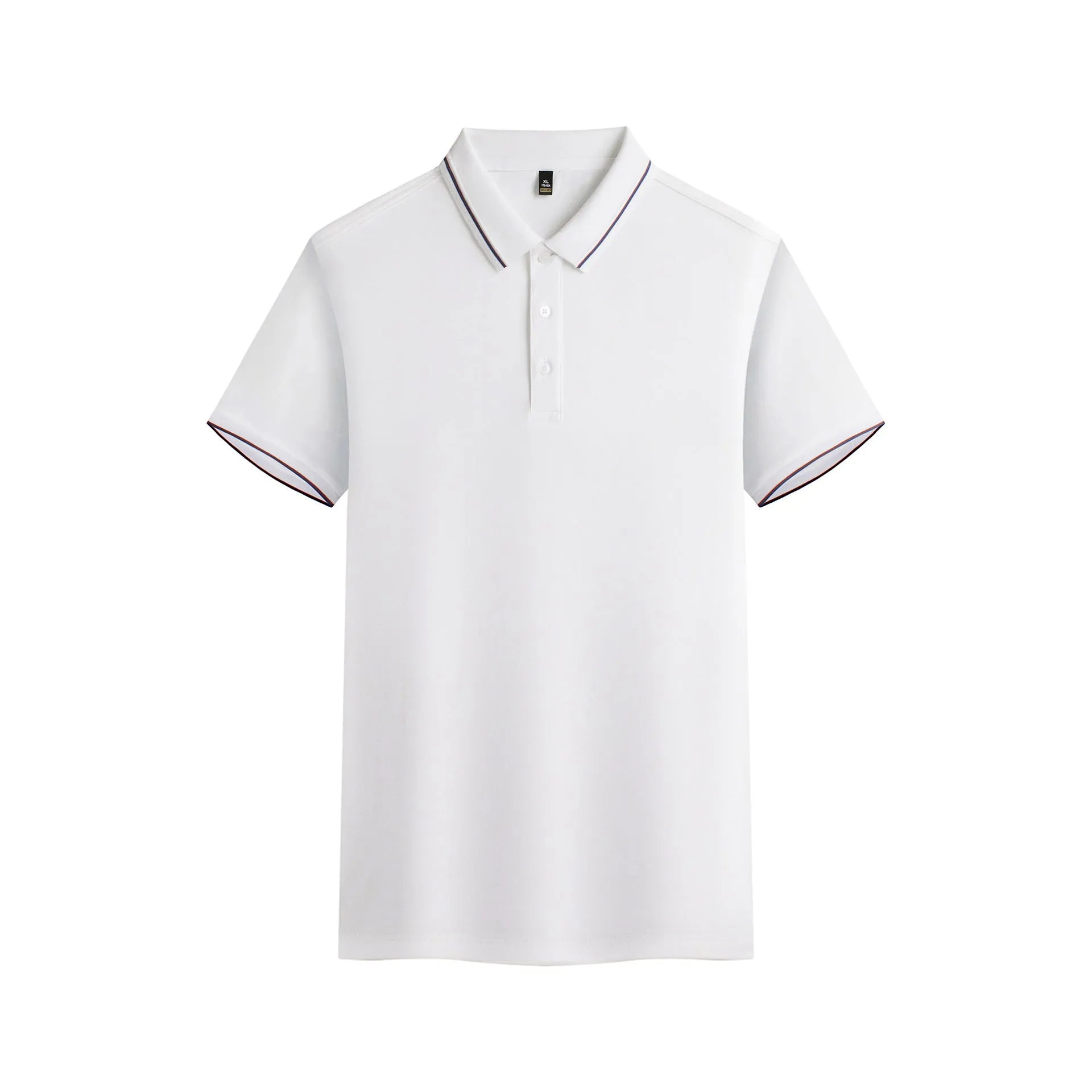 Solid colour short-sleeved polo shirt on a hanger, showing regular fit and available in multiple colours.