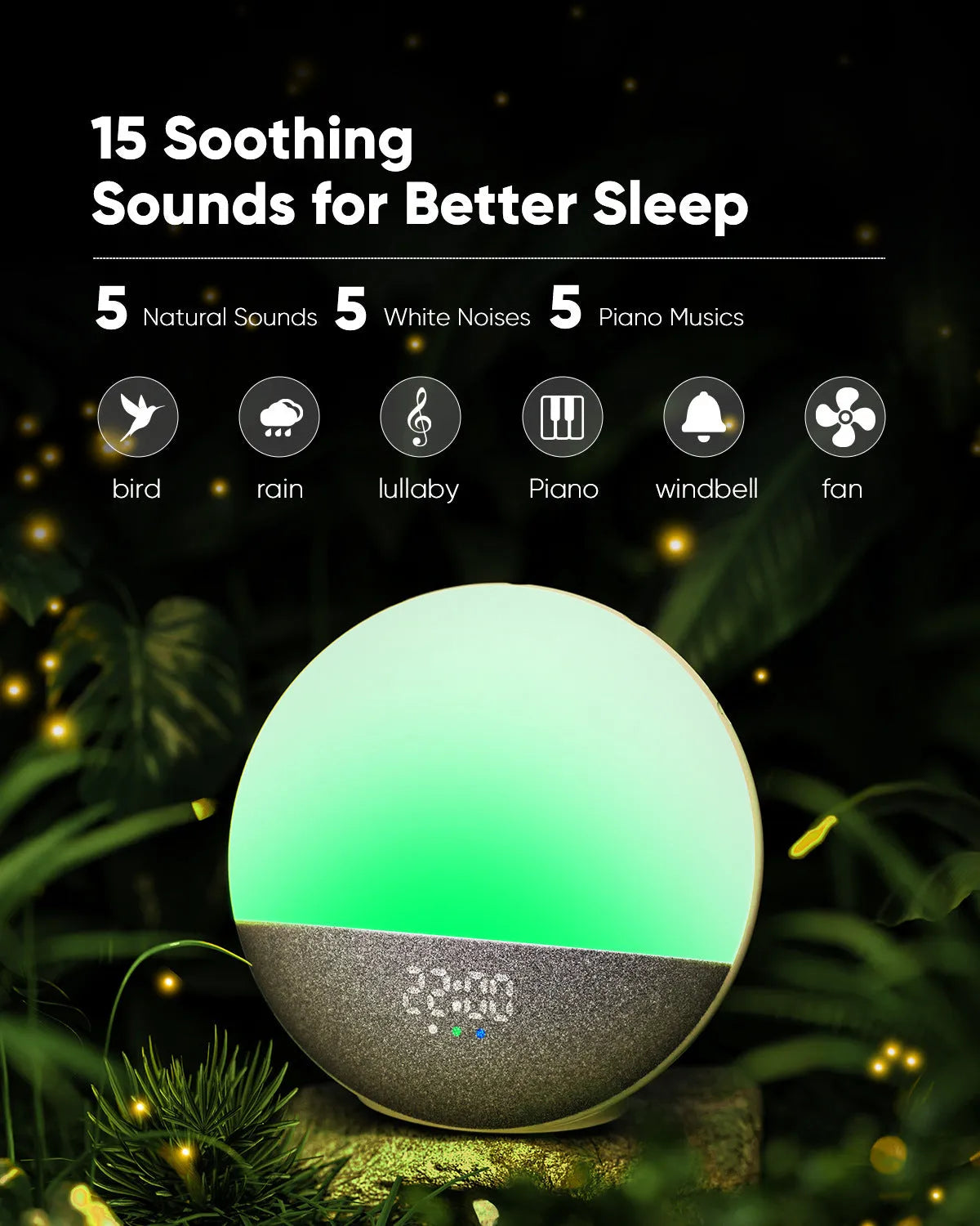 White Bluetooth speaker with RGB colourful luminous lights on a table
