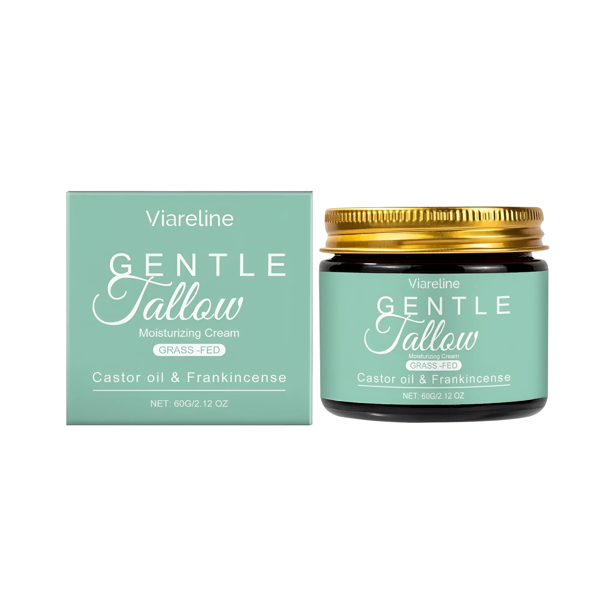 60g jar of beef tallow moisturising cream with frankincense ingredients