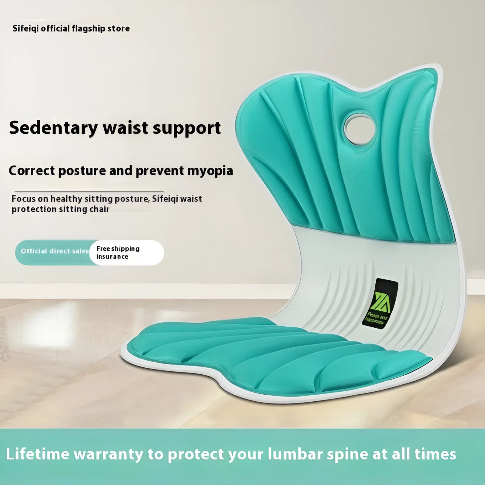 Ergonomic waist support and posture correction seat cushion in grey colour