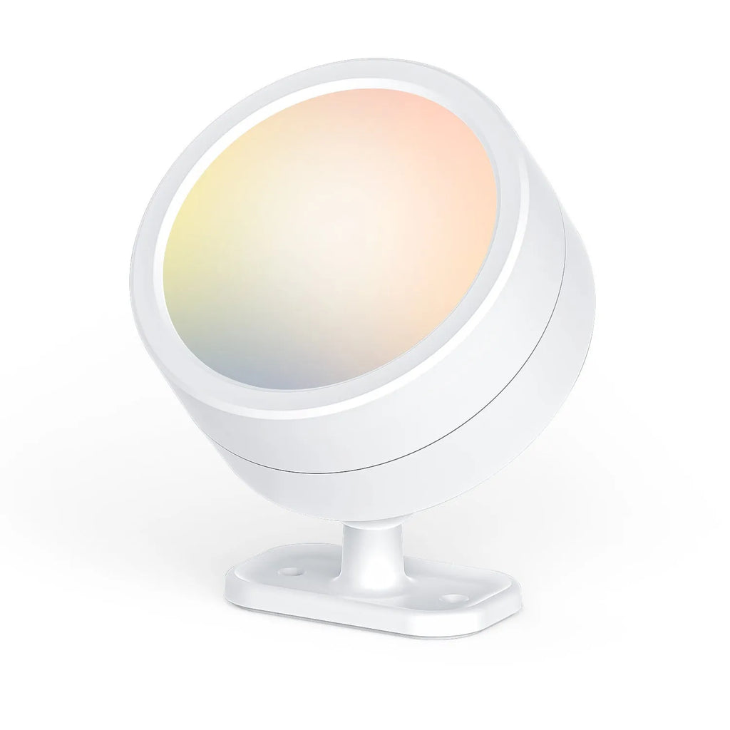 Round rotatable bedside wall lamp in white or black with magnetic suction, built-in battery and CW RGB light, 94*73*74mm