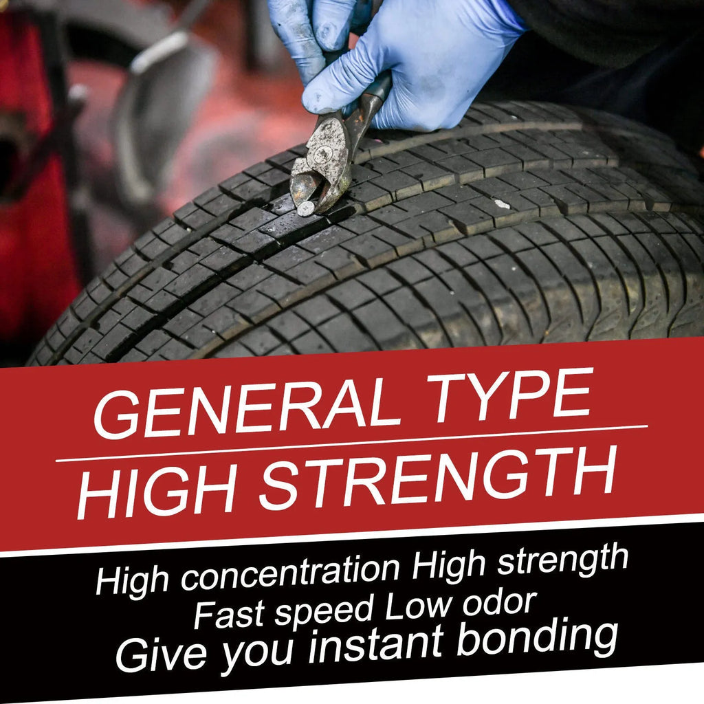 30ml bottle of car tyre repair adhesive glue for sealing cracks and punctures.