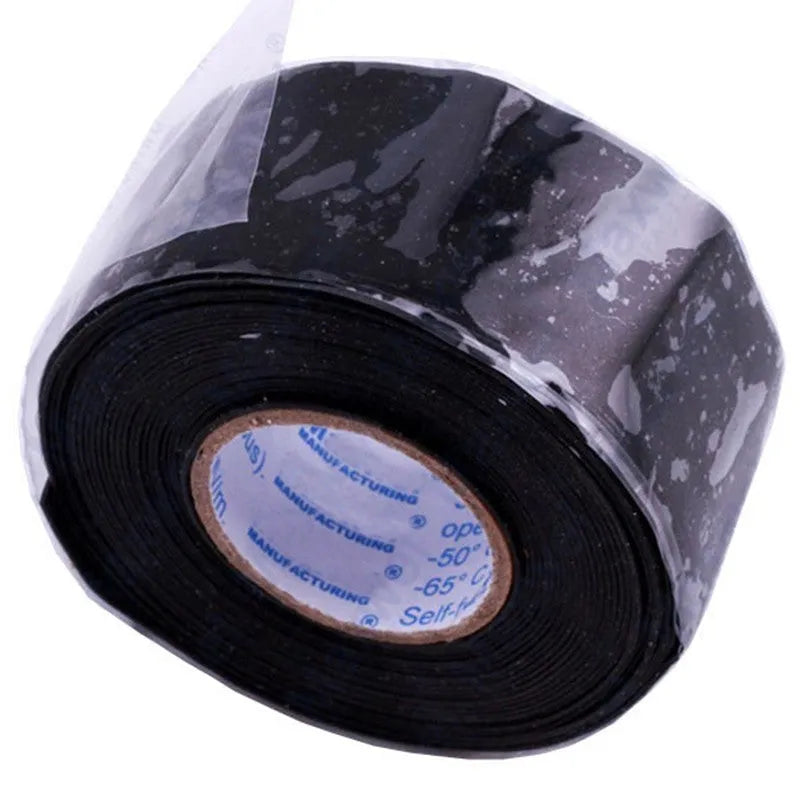 Black silicone repair tape 3m self-fusing waterproof for pipe leaks and electrical insulation