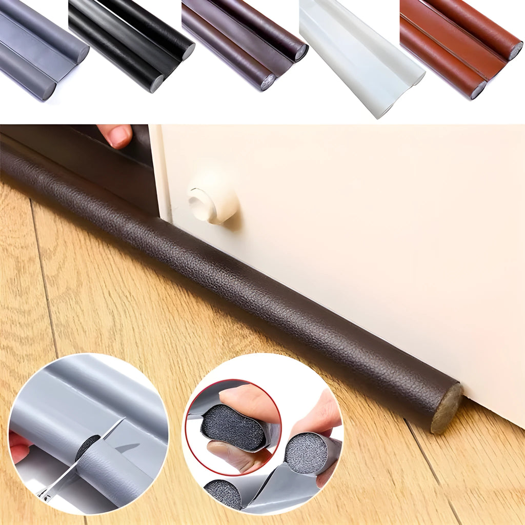 3x96cm leather wear-resistant door bottom sealing strip in black, brown, gray, orange, old brown, or white