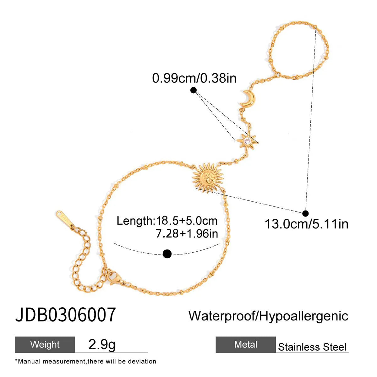 Stainless steel sun mitten-type bracelet women's geometric European American style JDB0306007