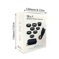 Black 10-in-1 mobile phone fisheye lens set with external camera attachments on aluminium-magnesium alloy mounts