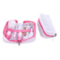 6-piece baby nail care comb set in crimson cherry pink case with silica gel blades