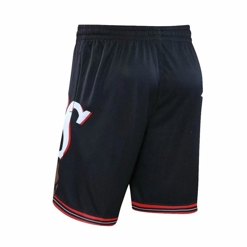 Black loose basketball shorts for men, bamboo fibre polyester, sizes S to 5XL, breathable sports shorts