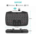 Wireless mini keyboard in black with USB receiver, compact layout