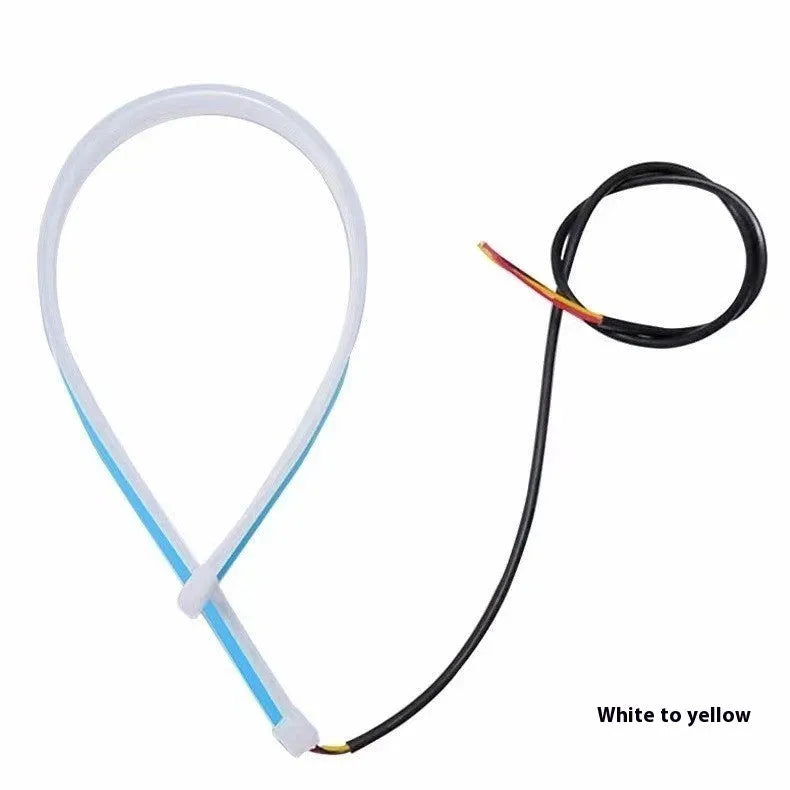Motorcycle running water steering ambience light showing colour transition effects on handlebars