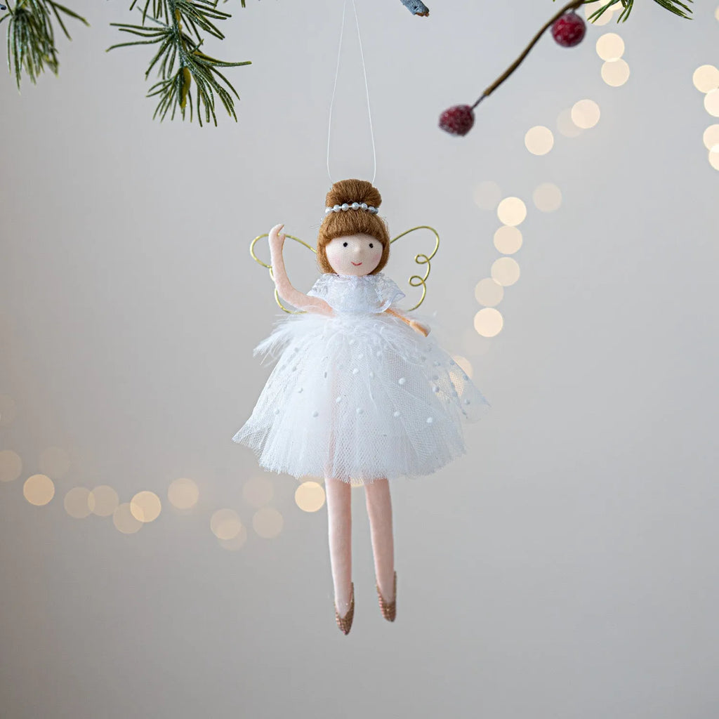 Pink and white cloth ballet girl angel plush doll pendant ornament with modern simplicity design