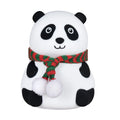 Panda-shaped silicone night light with plated decorative details and USB charging cable