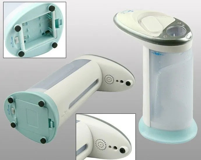Black automatic liquid soap dispenser with infrared sensor and 400ml capacity