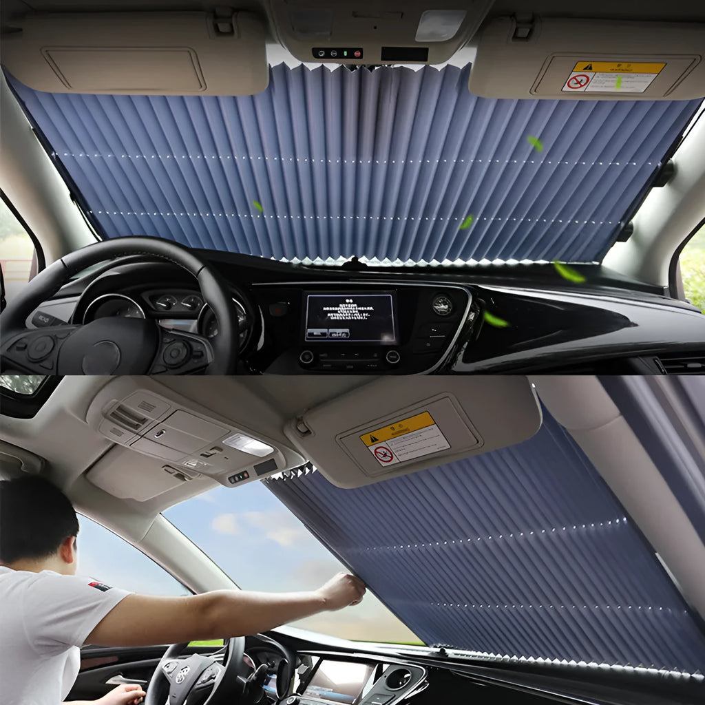 Retractable aluminium foil car windscreen sunshade 46x120cm for special vehicle windows