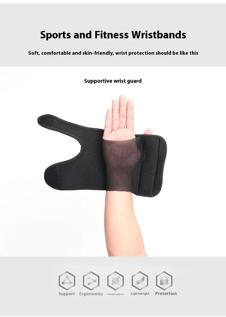 Pair of black neoprene and aluminum plywood joint tendon sheath fixed support gloves for sports.