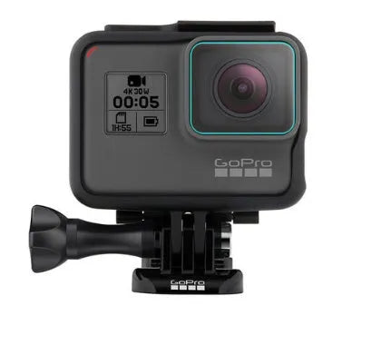 9H tempered glass screen protector and lens film for GoPro Hero 5, 6, and 7 action cameras.