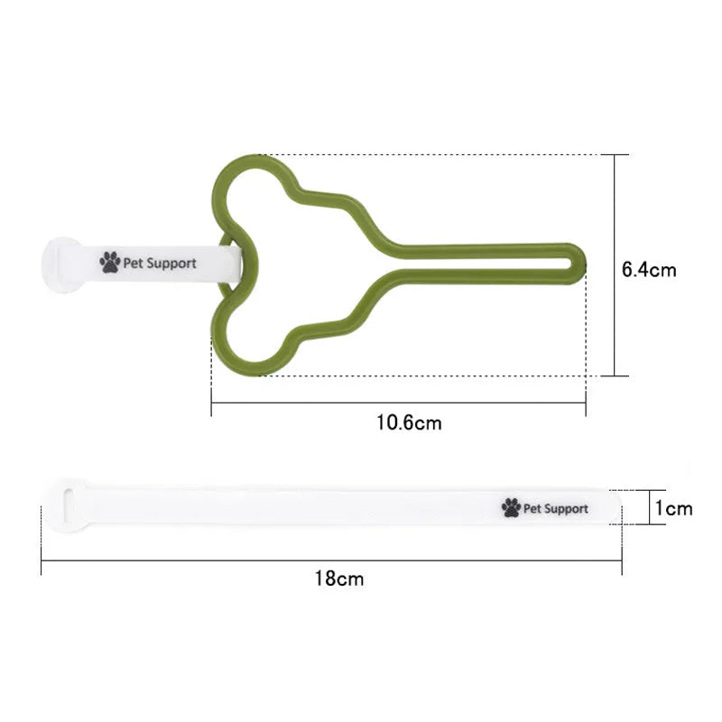 Dog poop bag holder with velcro clip attachment for leash mounting