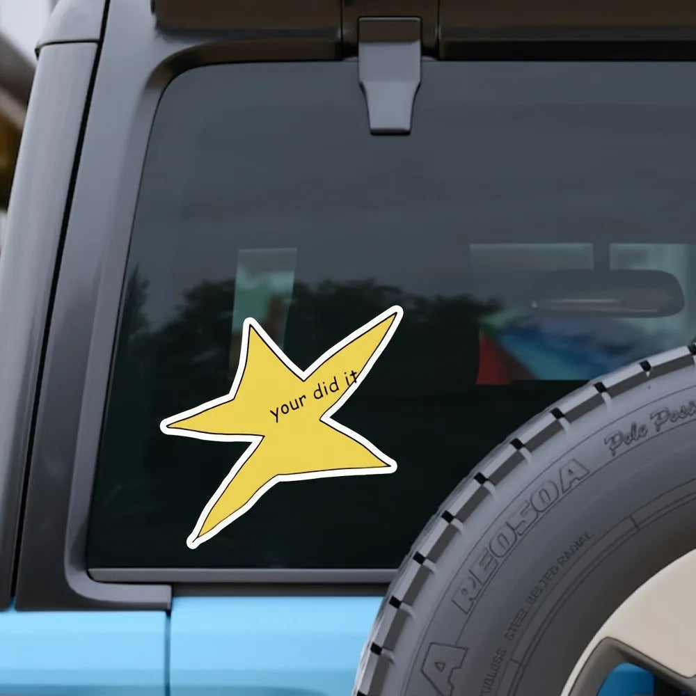 Waterproof vinyl facial expression stickers in 3.5x3.5 inch and 7x7 inch sizes