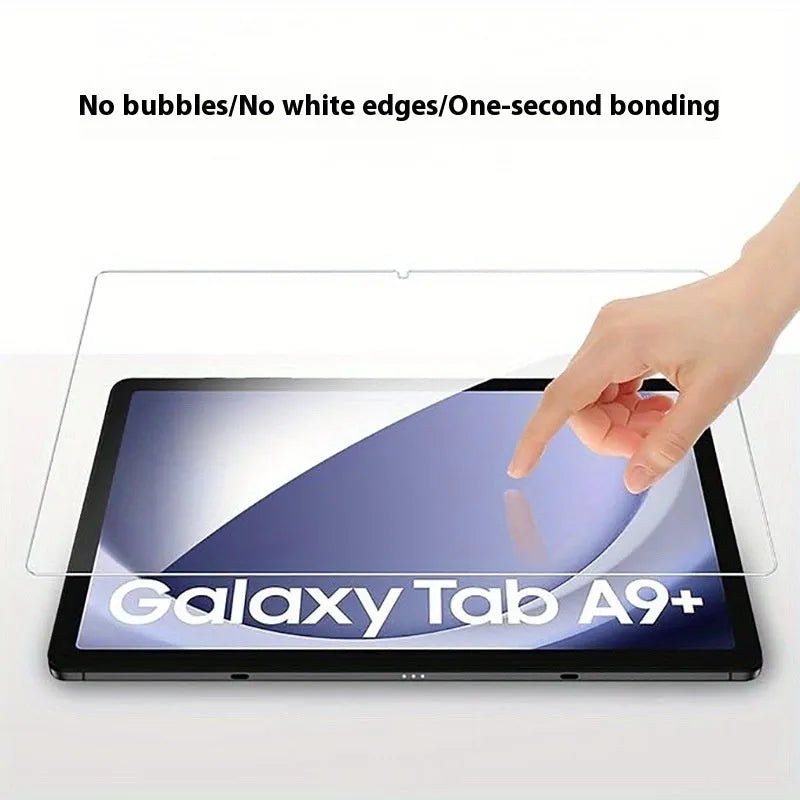 Tempered glass screen protector for Samsung Galaxy tablet with HD clarity and full coverage.
