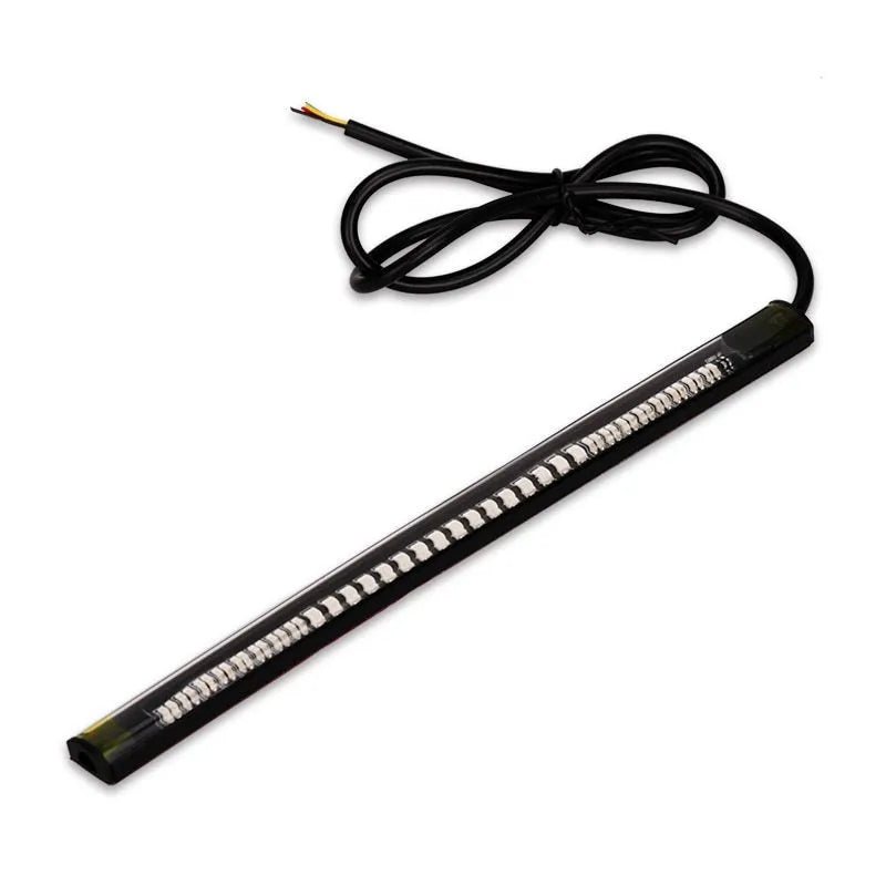 Universal flexible 48 SMD LED motorcycle tail brake turn signal license plate light strip with red and amber LEDs