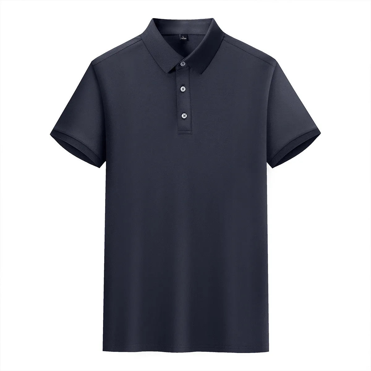 Cotton lapel short-sleeved t-shirt in business style with mosaic pattern detail