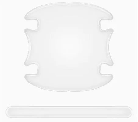 Four clear 3D adhesive bumper stickers for car interior door handle scratch protection