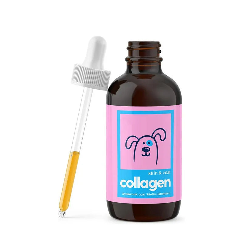 Pet Collagen Drops liquid supplement bottle for dogs and cats joint skin coat health