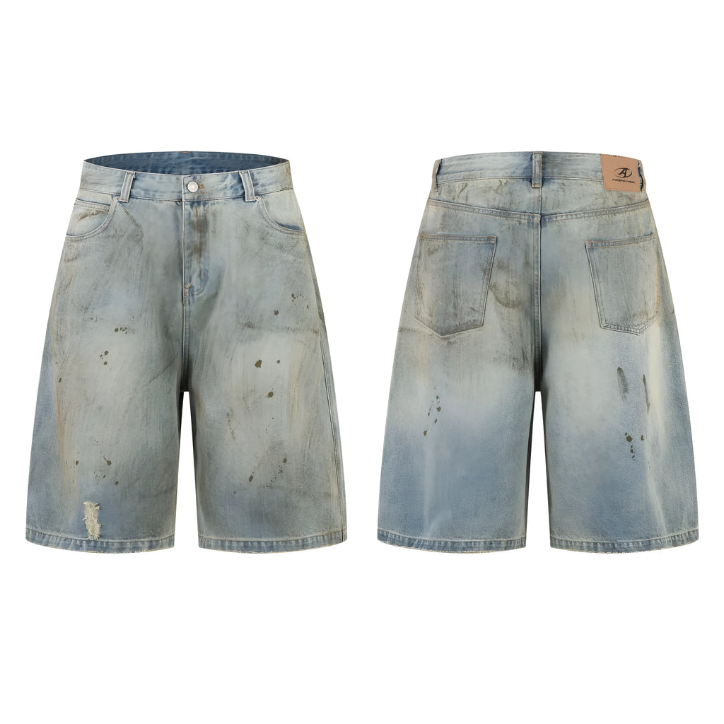 Women's blue cropped denim trousers showing mid-length straight-leg design and washed colour