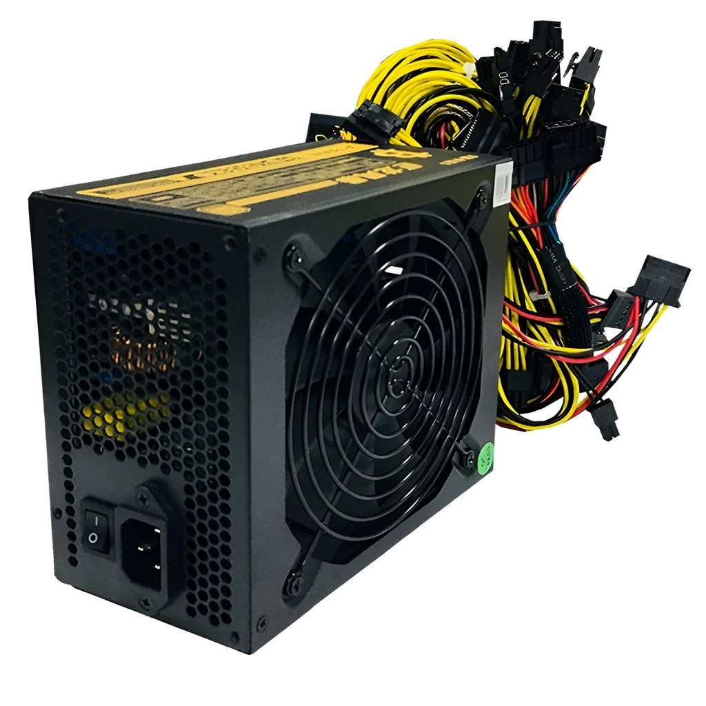 Black server power supply unit with high wattage rating for AMD CPU systems.