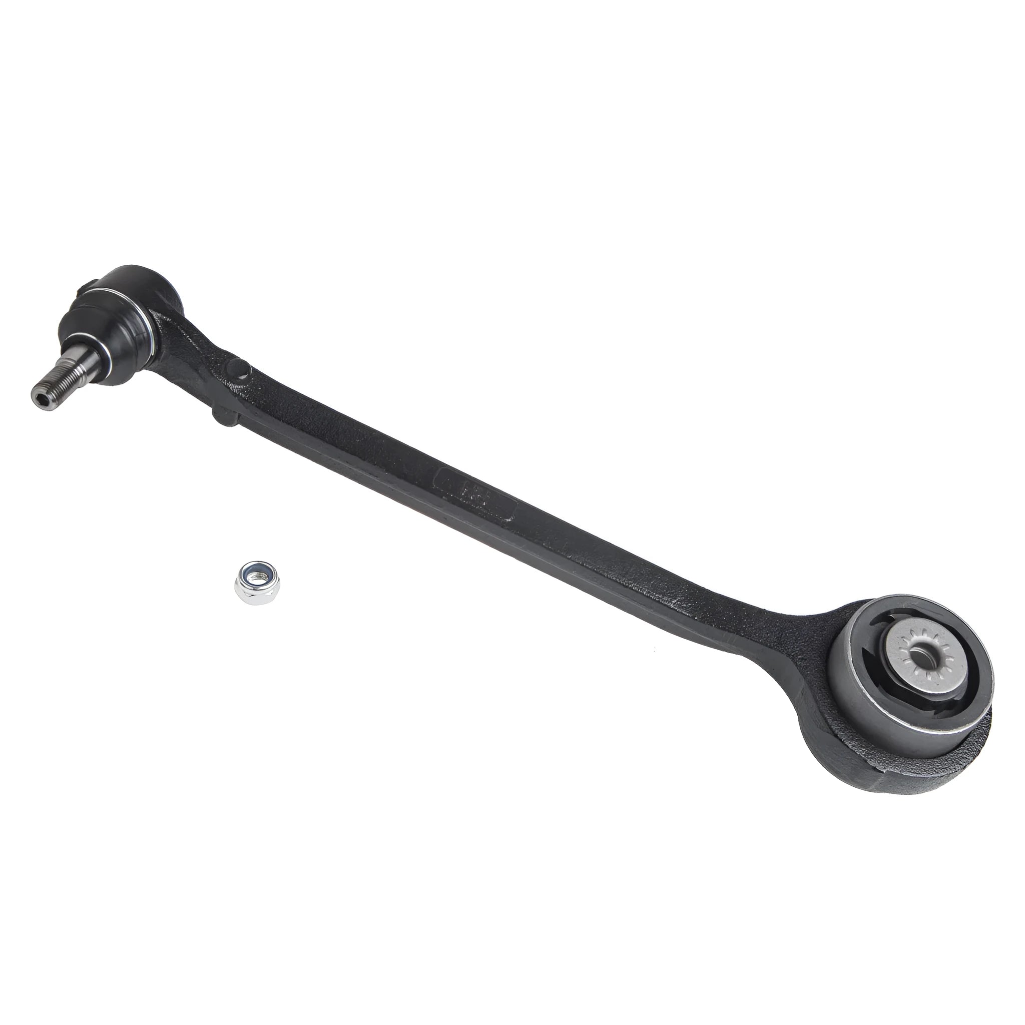 Black automobile swing arm control arm for Chrysler and Dodge vehicles