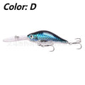 Deep diving mino pattern fishing lure showing floating rock action design