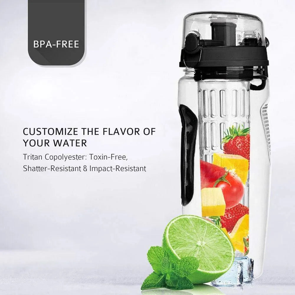 32 oz BPA-free Tritan fruit infuser water bottle with removable infuser cup