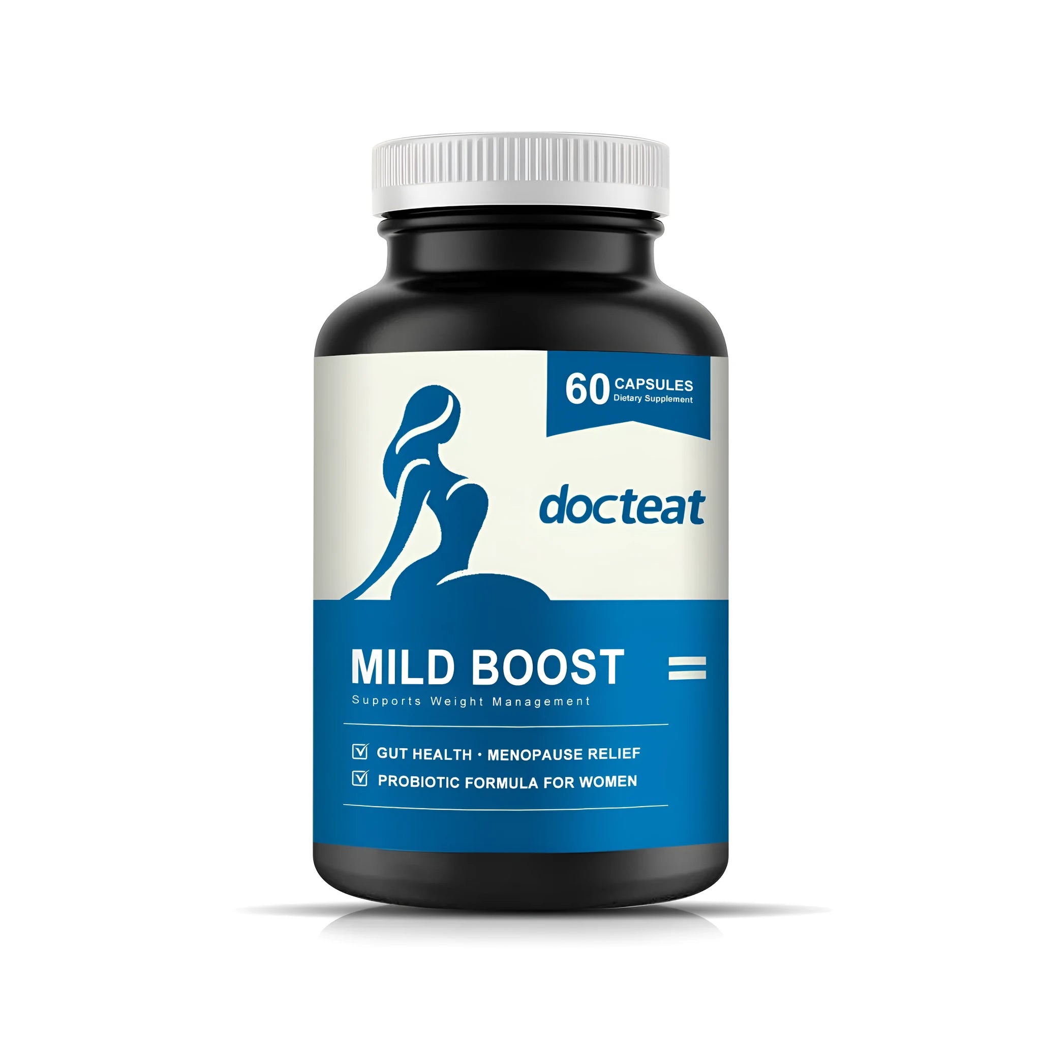 Pack of 60 dietary supplement capsules containing probiotic blend, turmeric, and moringa leaf extract.