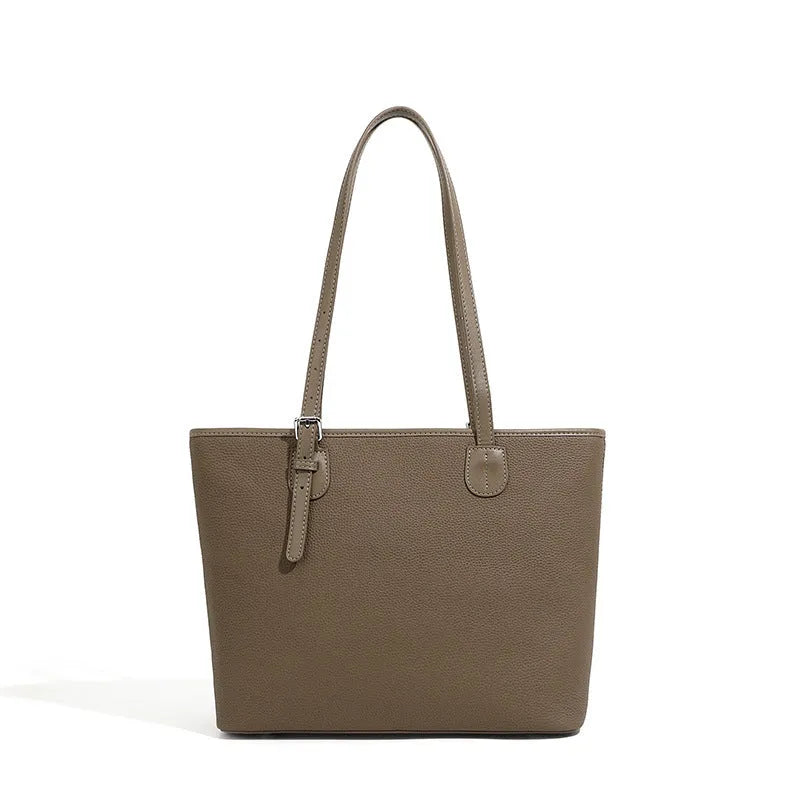 Genuine leather women's tote bag in retro style with organisational compartments