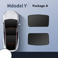 Aluminium foil sunroof sunshade for Tesla Model Y and Model 3 with black shade cloth heat insulation