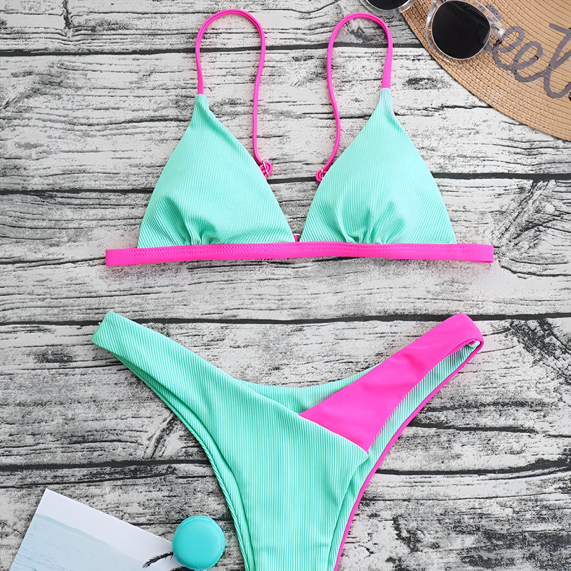 Women's brief style swimsuit bikini set in European American fashion style