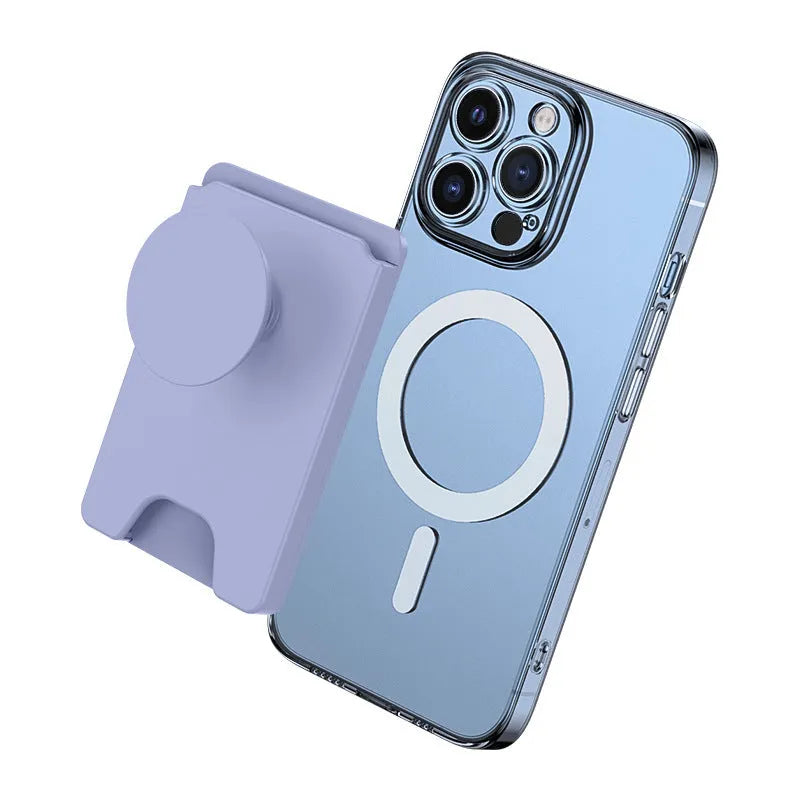 Minimalist magnetic phone holder for iPhone with suction cup base in five colour options.