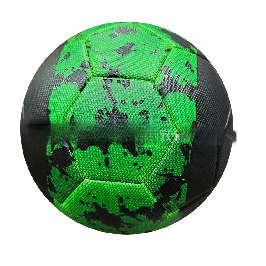 No 5 PVC machine sewn football in black and blue for training competition children outdoor