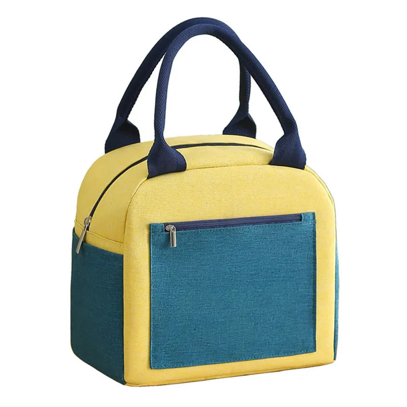 Blue aluminium foil insulation lunch bag made from waterproof Oxford cloth.