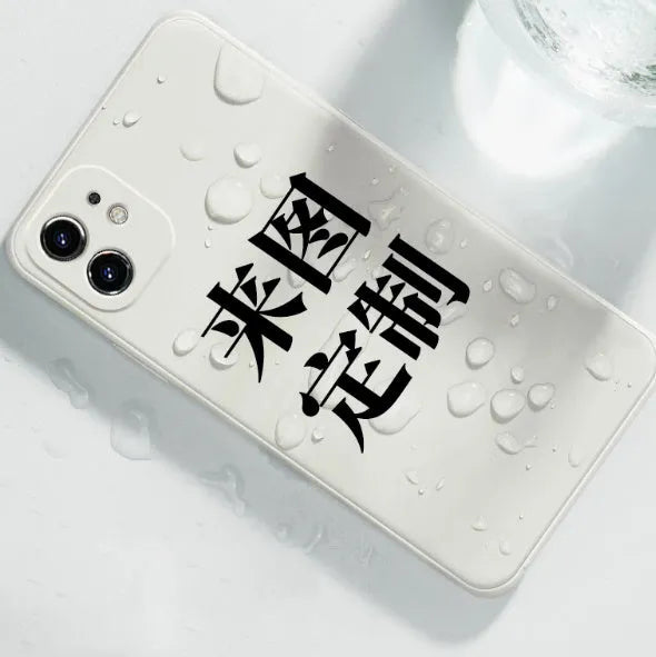 Customised transparent acrylic phone case for couples on an iPhone