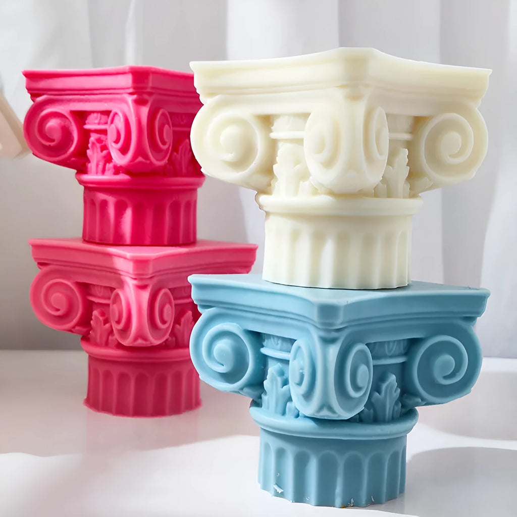 Roman pillar silicone mould for candle making and dessert preparation