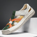 Women's low-top casual sandals with Velcro strap and round toe in microfiber, showing non-slip rubber sole.