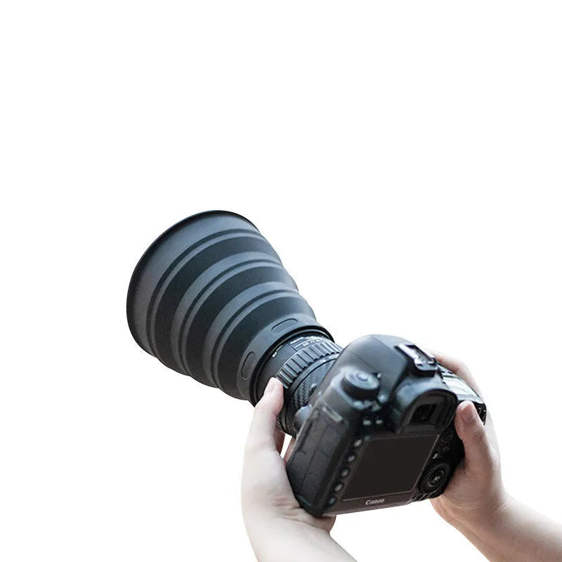 Silicone lens mask light shield for SLR and mobile phone, matte finish, S 53-67mm or M 72-105mm.
